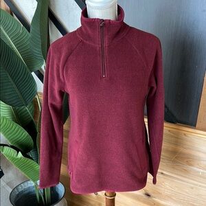 Burgundy Tek Gear size S Quarter-Zip Pullover, women’s top sweater sweatshirt